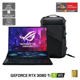 Linio Rog zephyrus duo 16 gx650rx-lo220w amd ryzen 9 nvidia geforce rtx 3080 ti 64gb ram 2tb ssd 16" 165hz oferta