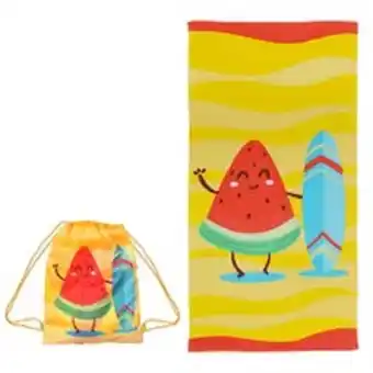 Abcdin Toalla de playa con bolso mashini sandia 70 x 140 cm oferta