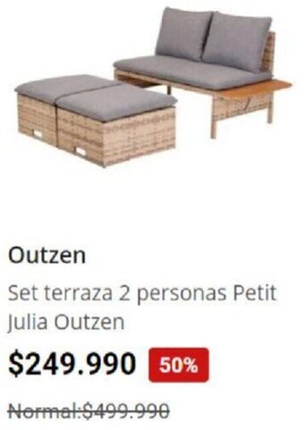 Easy Outzen Set Terraza 2 Personas Petit Julia Outzen oferta