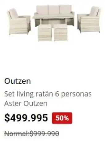 Easy Outzen Set Living Ratán 6 Personas Aster oferta