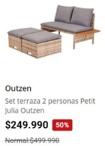 Easy Outzen Set Terraza 2 Personas Petit Julia Outzen oferta