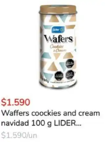 Super Bodega a Cuenta Lider Waffers Cookies and Cream Navidad 100g oferta
