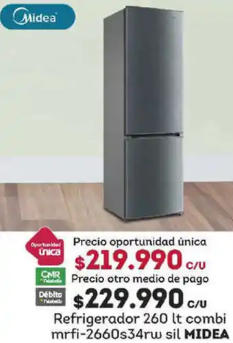 Tottus Midea Refrigerador 260L oferta