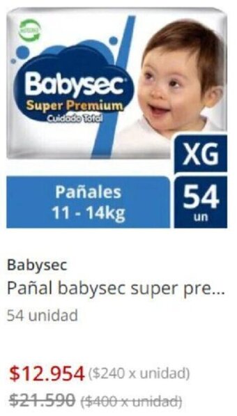 Unimarc Babysec Paña Super Premium 54 Unid oferta