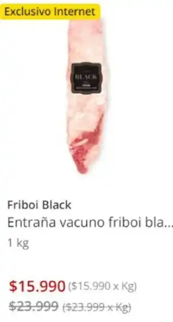 Unimarc Friboi Black Entraña Vacuno 1kg oferta