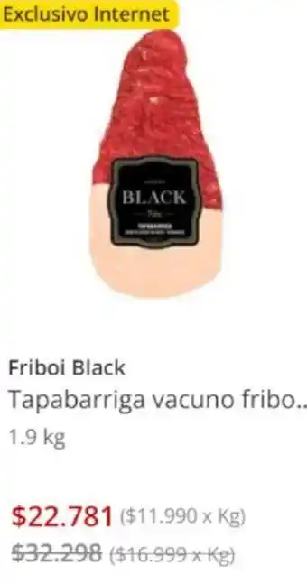 Unimarc Friboi Black Tapabarriga Vacuno 1,9kg oferta