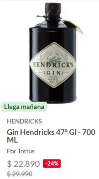 Tottus Hendricks Gin 47° GI 700ml oferta