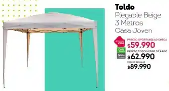 Tottus Toldo Plegable Beige 3 Metros Casa Joven oferta