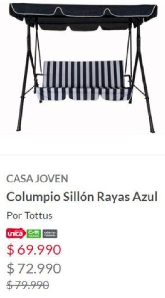 Tottus Casa Joven Columpio Sillón Rayas Azul oferta