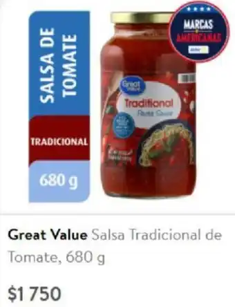 Lider Great Value Salsa Tradicional de Tomate 680g oferta