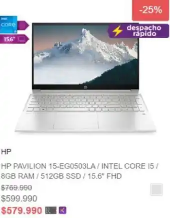 Ripley HP Pavilion 15-EG0503LA/ Intel Core i5 15,6" oferta