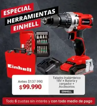 Easy Taladro Inalámbrico 18V + Bateria y Cargador + Accesorios Einhell oferta