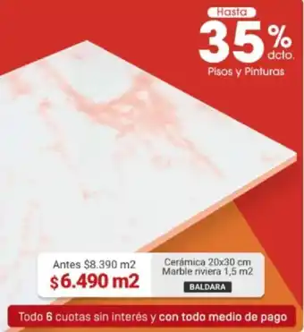 Easy Cerámica 20 x 30cm Marble Riviera 1.5m² Baldara oferta