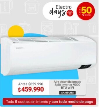 Easy Aire Acondicionado Split Inverter 9000 BTU Wifi Samsung oferta