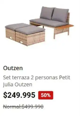 Easy Set Terraza 2 Personas Petit Julia Outzen oferta