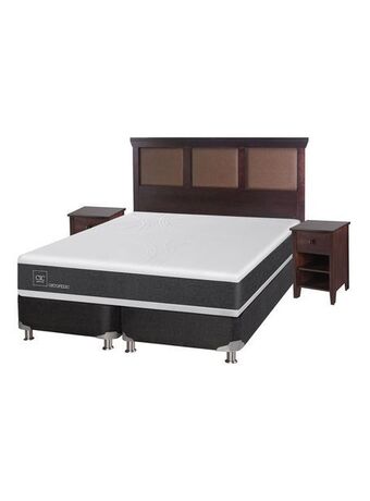 Paris Box spring new ortopedic b5 bk 2 plazas base dividida + set muebles new torino chocolate oferta