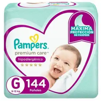 Pañales pampers premium care talla g 144 un