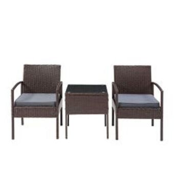 Abc Set de terraza favatex mia 2 sillas café gris oferta