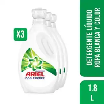 Linio Pack 3 detergente líquido ariel doble poder concentrado 1.8l oferta