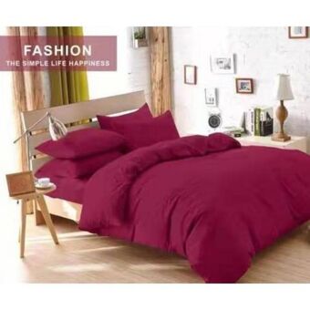 Linio Juego de sabanas king + 2 fundas d almohadas burdeo oferta