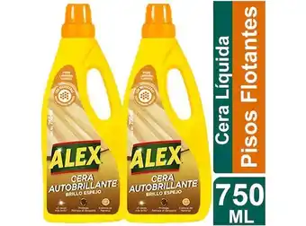 Ripley Alex cera autobrillante para pisos flotantes y laminados 750ml pack x2 oferta