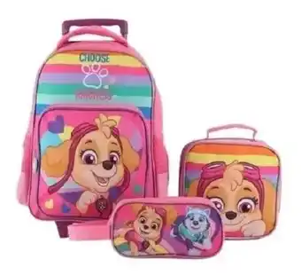 Paris Mochila trolley + lonchera + estuche paw patrol sky oferta