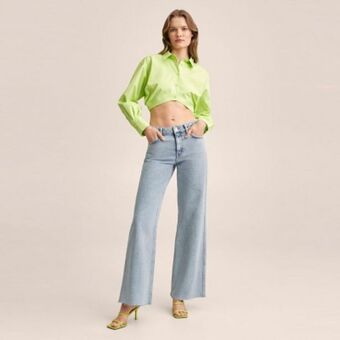 Falabella Mango jeans wide leg tiro medio agnes mujer oferta