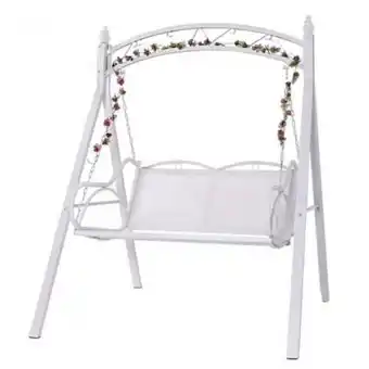 Sillon columpio al aire libre jardin terraza patio blanco