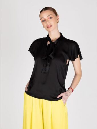Lineatre Blusa satin negro lineatre oferta