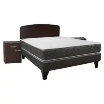 Linio Cama europea apolo black 2 plazas + respaldo+ 2 veladores oferta