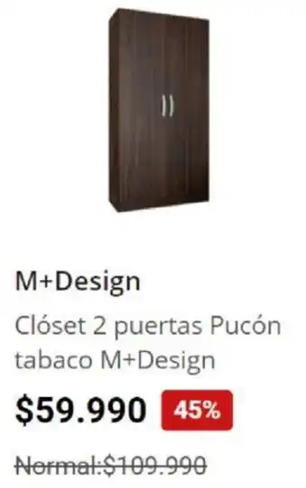 Easy M+Design Clóset 2 Puertas Picón Tabaco M+Design oferta