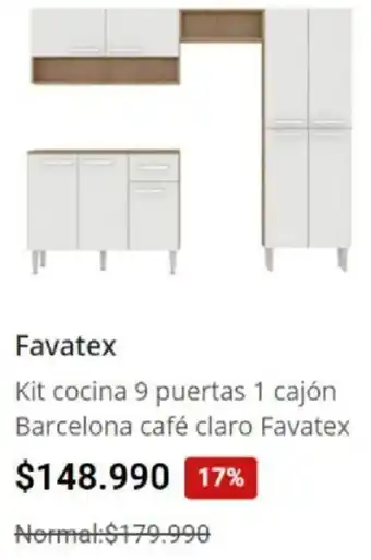 Easy Favatex Kit Cocina 9 Puertas 1 Cajón Barcelona Café oferta