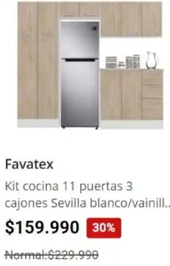 Easy Favatex Kit Cocina 11 Puertas 3 Cajones Sevilla Blanco/Vainill oferta