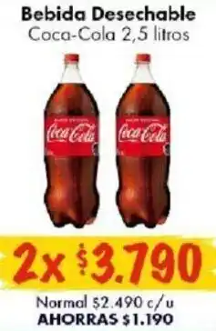 Super Bodega a Cuenta Bebida Desechable Coca-Cola 2,5L oferta