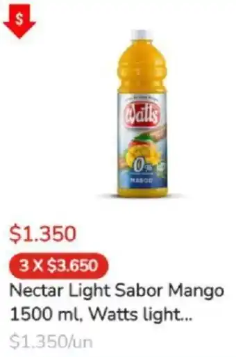 Super Bodega a Cuenta Nectar Light Sabor Mango 1500ml Watts Light oferta