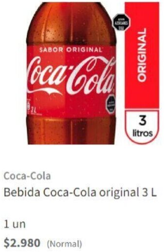 Santa Isabel Coca-Cola Bebida Original 3L oferta