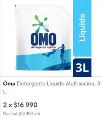 Lider Omo Detergente Líquido Multiacción 2x3L oferta