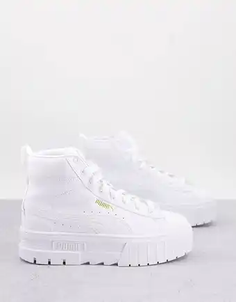 Asos Puma mayze mid chunky trainers in triple white oferta