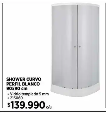Construmart Shower ducha curva blanco 90 cm oferta