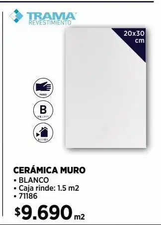 Cerámica muro blanco brillante 20x30 cm 1,50 m2
