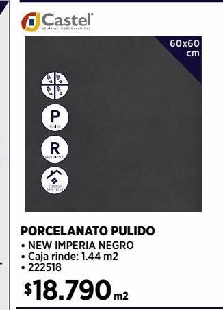 Construmart Porcelanato new imperial negro 60x60 cm 1,44 m2 oferta