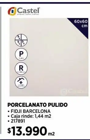 Construmart Porcelanato fidji barcelona 60x60 cm 1,44 m2 oferta