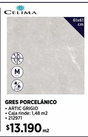 Construmart Gres piedra artic grigio 61x61 cm 1,48 m2 oferta