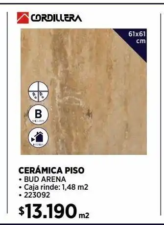 Construmart Cerámica piso bud arena 61x61 cm 1,48 m2 oferta