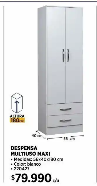 Construmart Despensa multiuso 2 puertas 2 cajones oferta