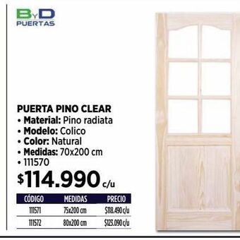 Construmart Puerta pino clear oferta