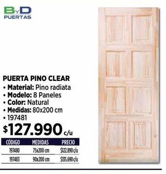 Construmart Puerta pino clear oferta