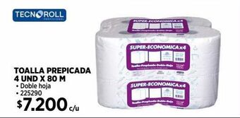 Construmart Toalla d/h 4 un x 80 mt tecnoroll oferta