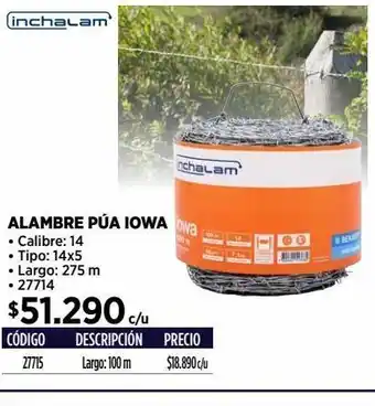 Construmart Alambre púa iowa oferta