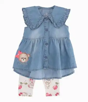 Limonada Conjunto con rosas y ositos recién nacida denim celeste limonada oferta